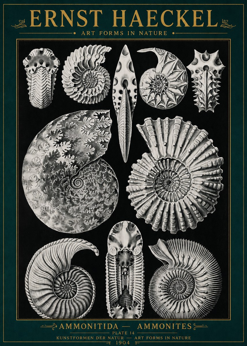 Ernst Haeckel Ammonitida - Ammonites No4 - Poszter