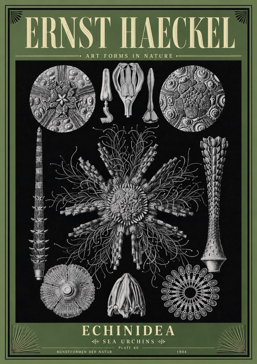 Ernst Haeckel Echinidea Sea Urchins No6 - Poszter