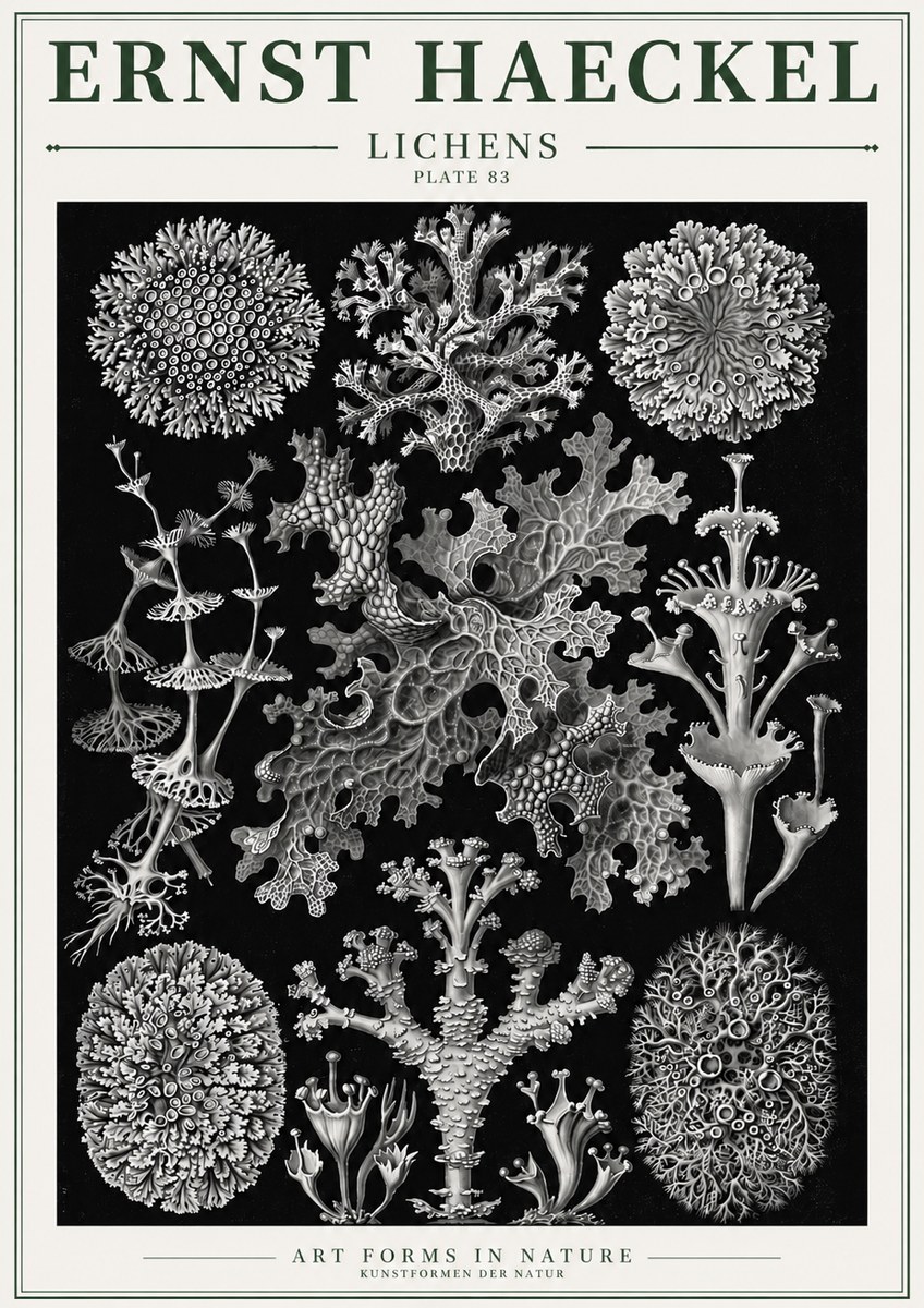 Ernst Haeckel Lichens - Plate 83 No3 - Poszter