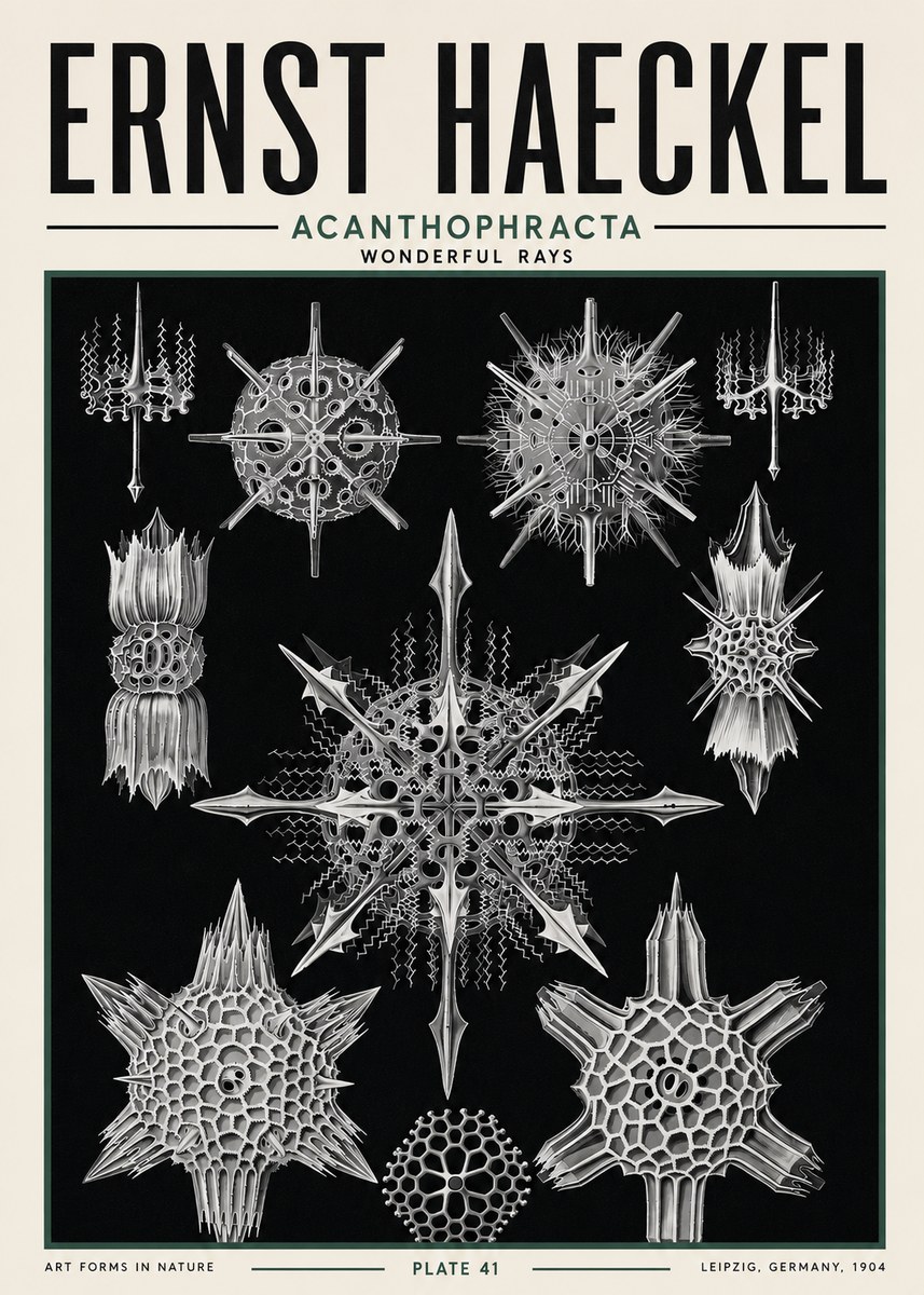 Ernst Haeckel Acanthophracta - Wonderful Rays No5 - Poszter