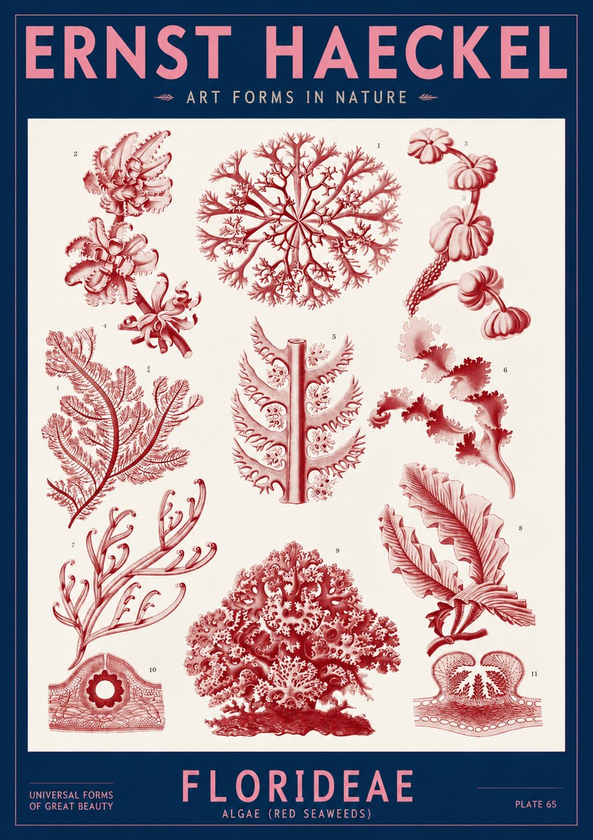 Ernst Haeckel Florideae (Red Seaweeds) No2 - Poszter