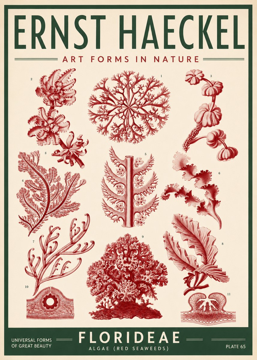 Ernst Haeckel Florideae (Red Seaweeds) No3 - Poszter