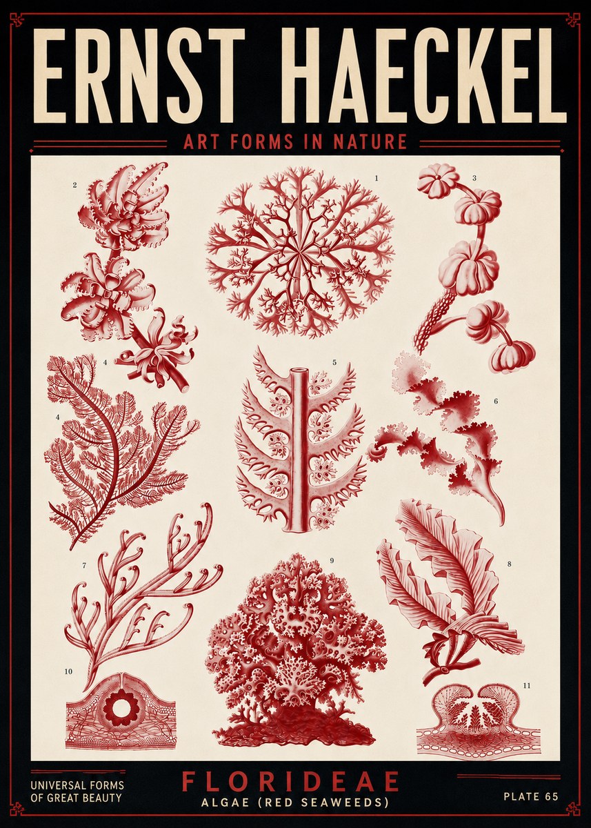 Ernst Haeckel Florideae (Red Seaweeds) No5 - Poszter