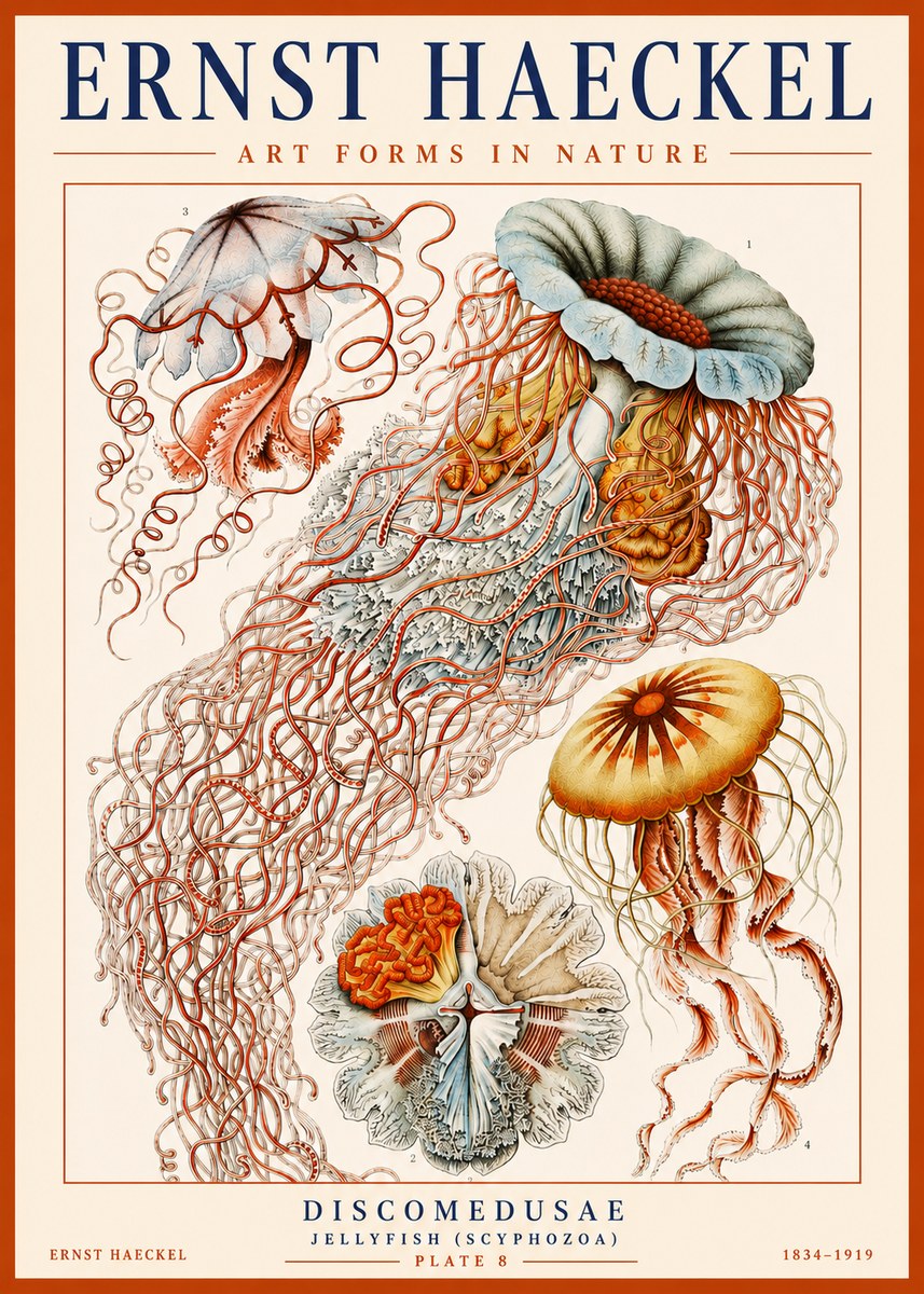 Ernst Haeckel Discomedusae — Jellyfish No3 - Poszter