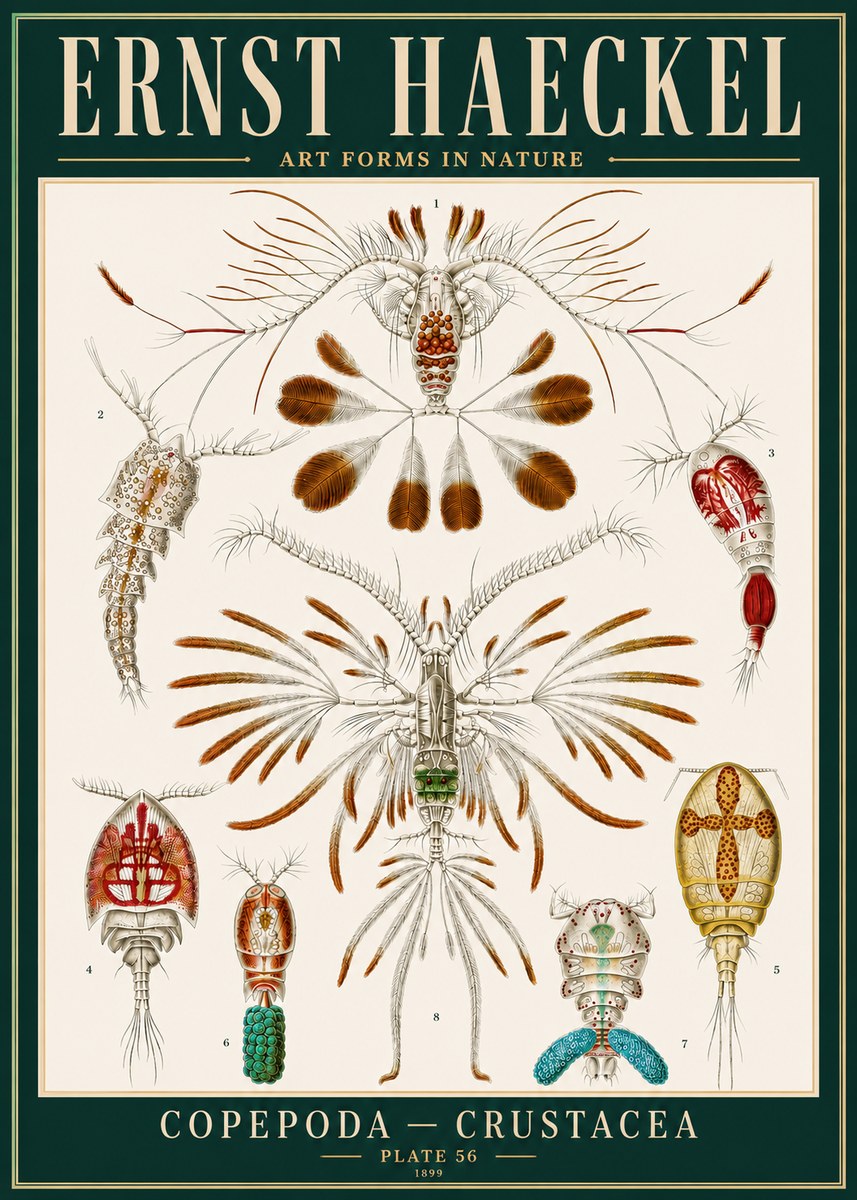 Ernst Haeckel Copepoda — Crustacea Plate 56 No4 - Poszter