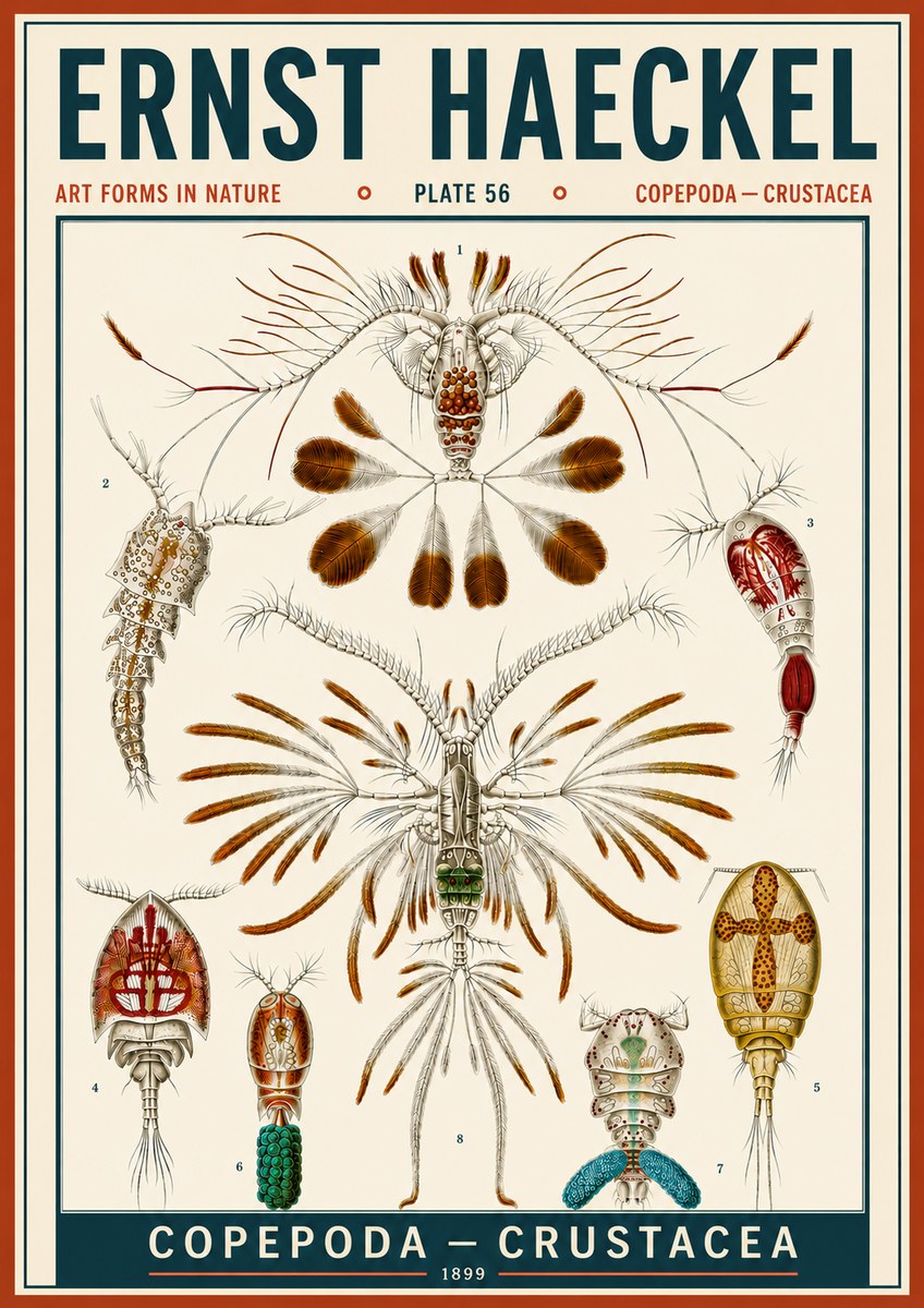 Ernst Haeckel Copepoda — Crustacea Plate 56 No6 - Poszter