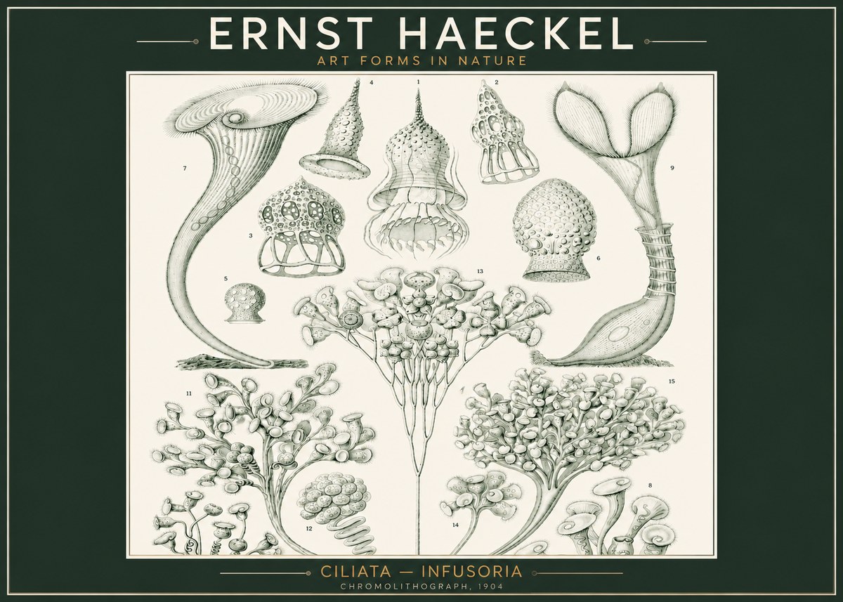Ernst Haeckel Ciliata - Infusoria - Plate 3 No2 - Poszter