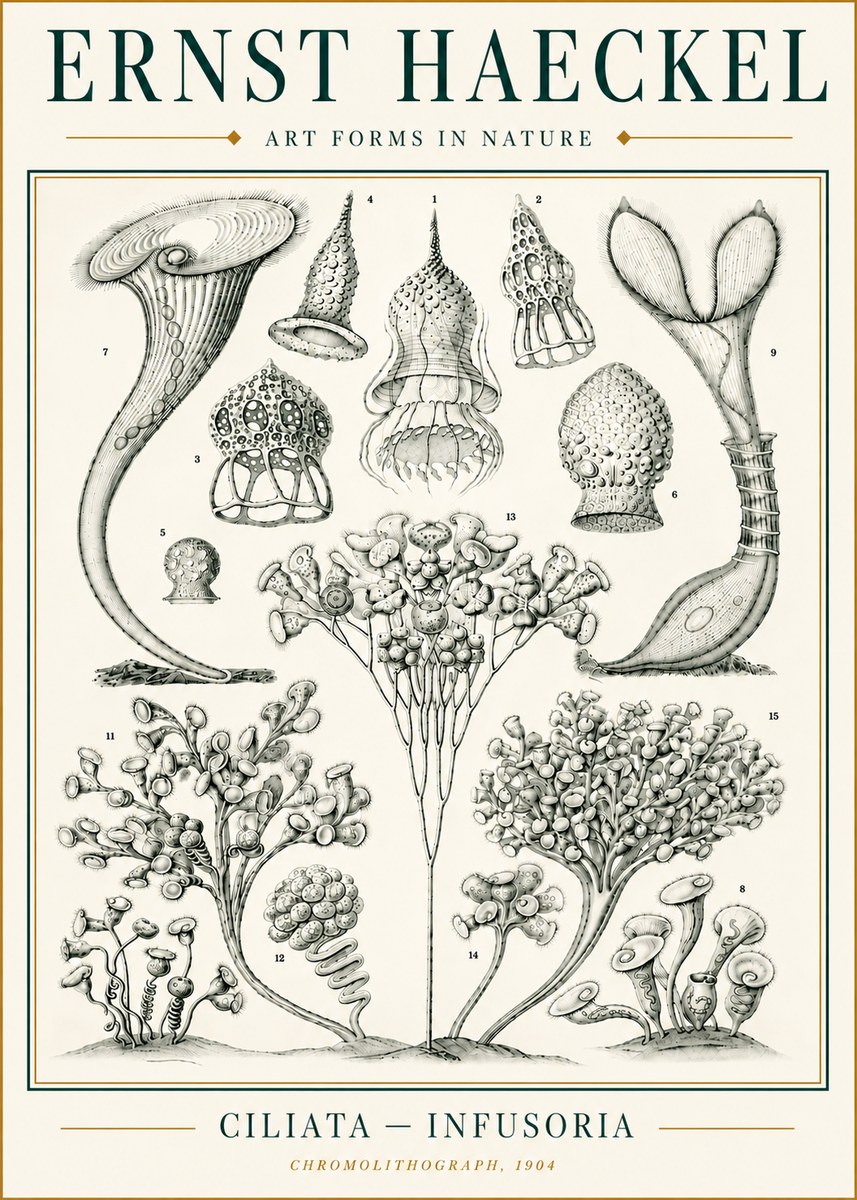 Ernst Haeckel Ciliata - Infusoria - Plate 3 No6 - Poszter