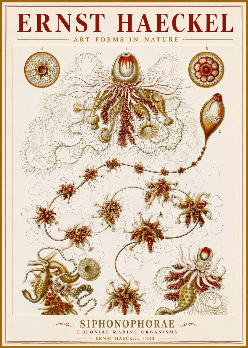 Ernst Haeckel Siphonophorae No3 - Poszter
