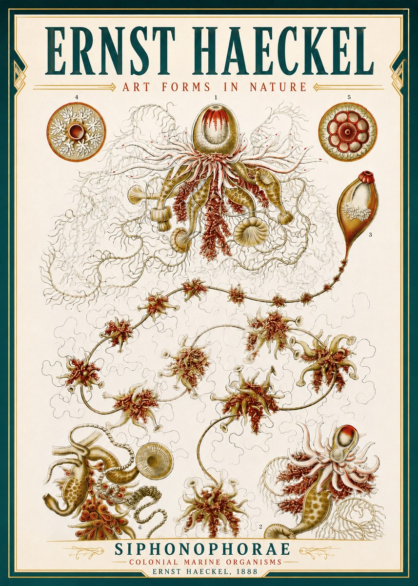 Ernst Haeckel Siphonophorae No4 - Poszter