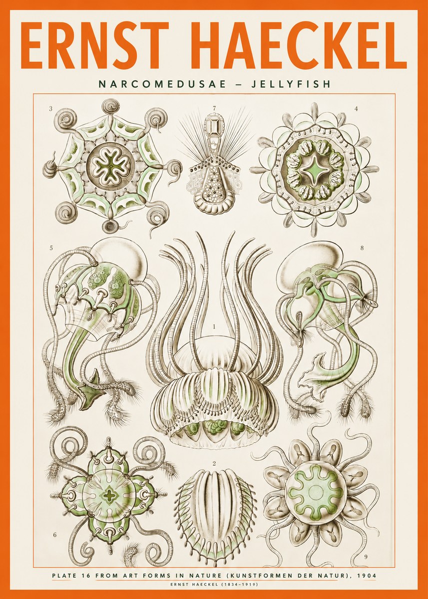 Ernst Haeckel Narcomedusae - Jellyfish No2 - Poszter