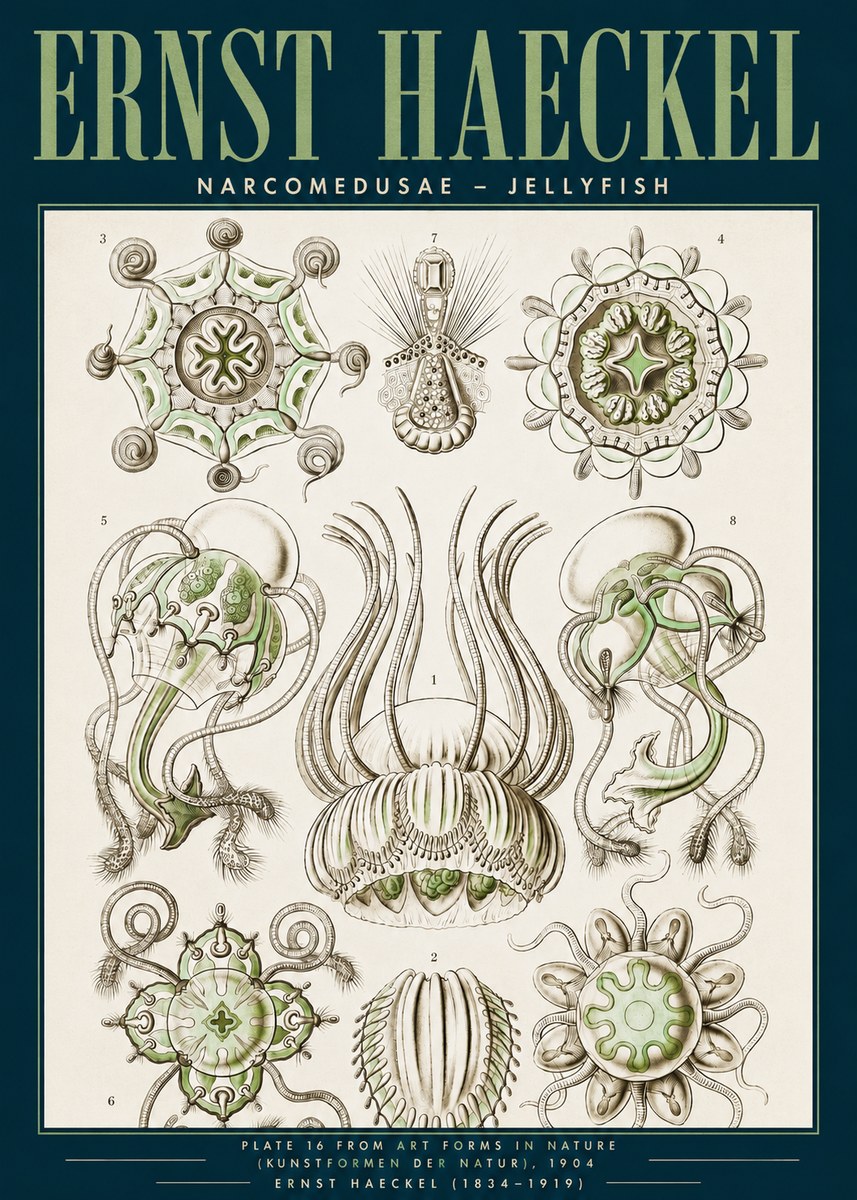 Ernst Haeckel Narcomedusae - Jellyfish No3 - Poszter