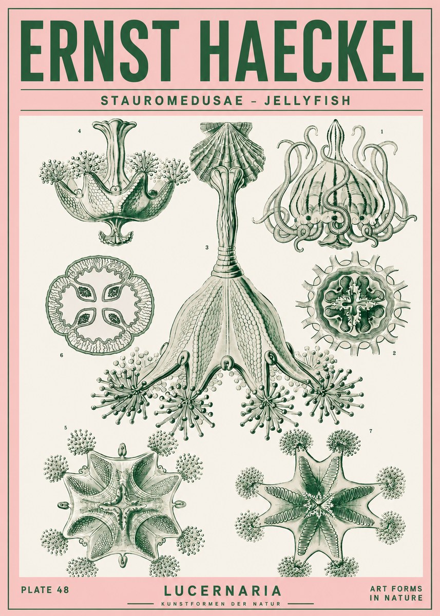 Ernst Haeckel Stauromedusae – Jellyfish No4 - Poszter