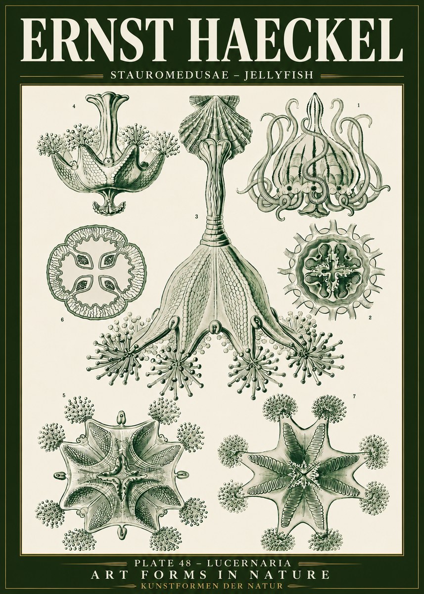 Ernst Haeckel Stauromedusae – Jellyfish No5 - Poszter