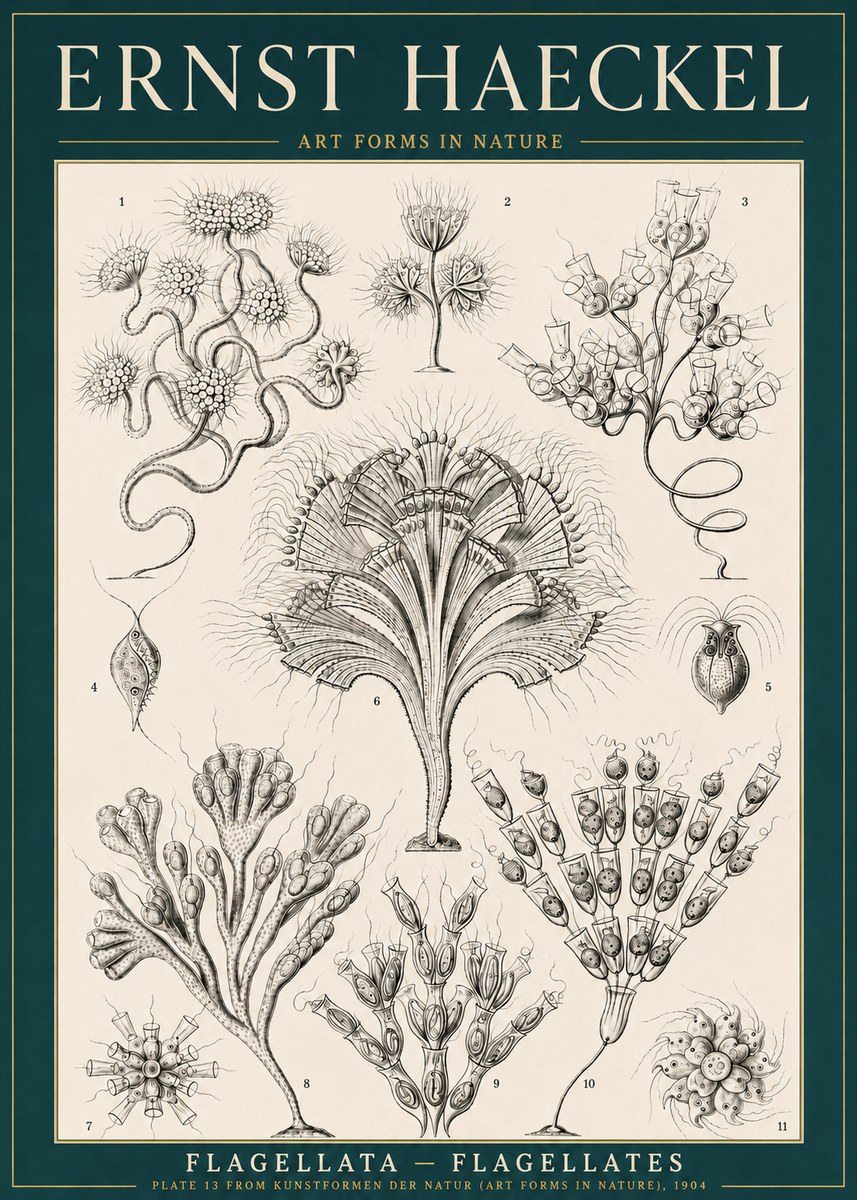 Ernst Haeckel Flagellata - Flagellates No3 - Poszter