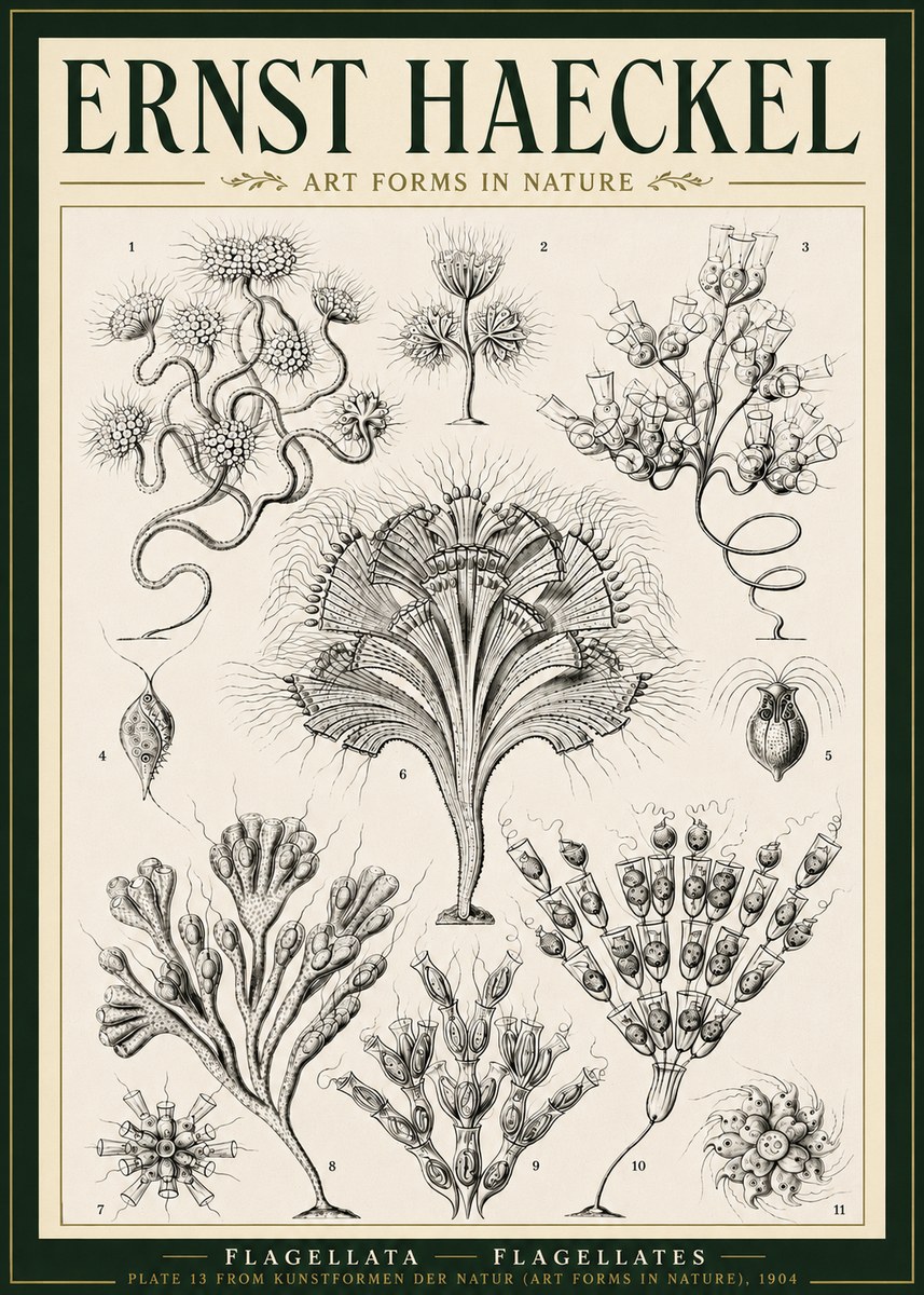 Ernst Haeckel Flagellata - Flagellates No5 - Poszter