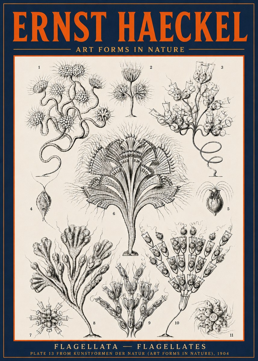 Ernst Haeckel Flagellata - Flagellates No6 - Poszter