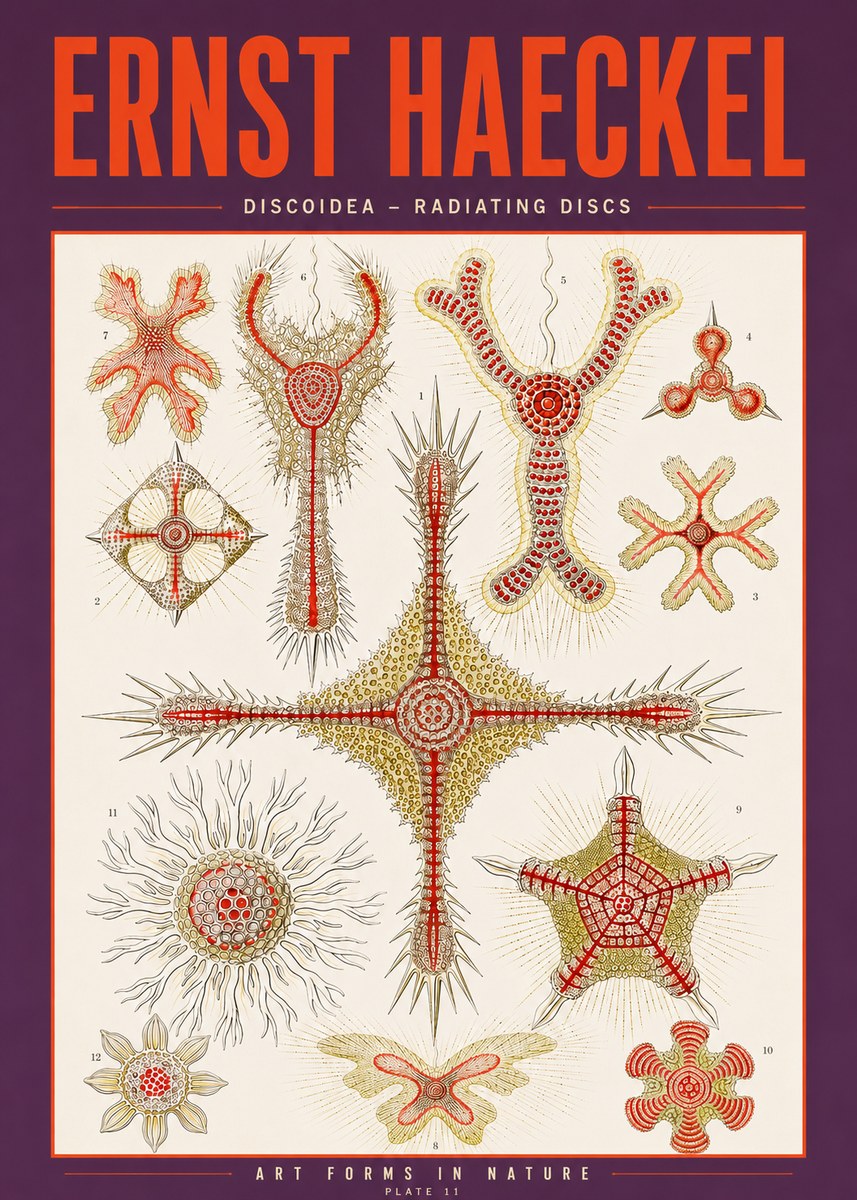 Ernst Haeckel Discoidea – Radiating Discs No3 - Poszter