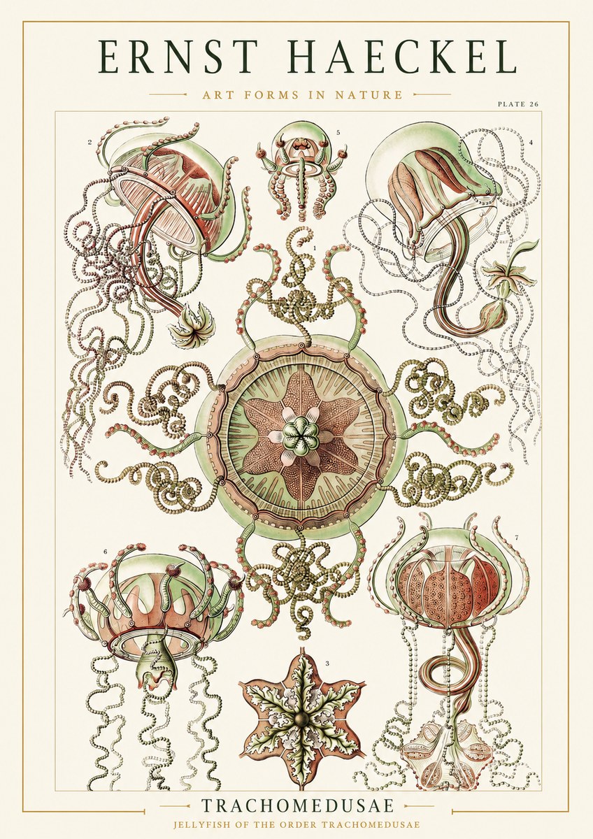 Ernst Haeckel Trachomedusae No1 - Poszter