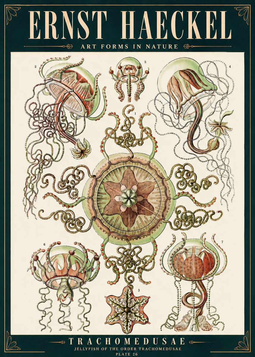 Ernst Haeckel Trachomedusae No4 - Poszter