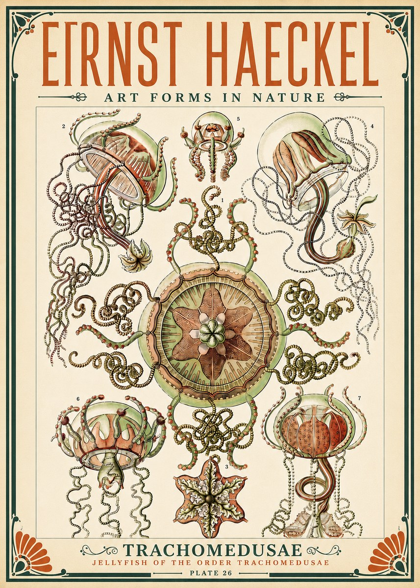 Ernst Haeckel Trachomedusae No5 - Poszter