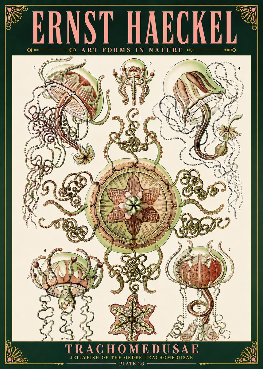 Ernst Haeckel Trachomedusae No6 - Poszter