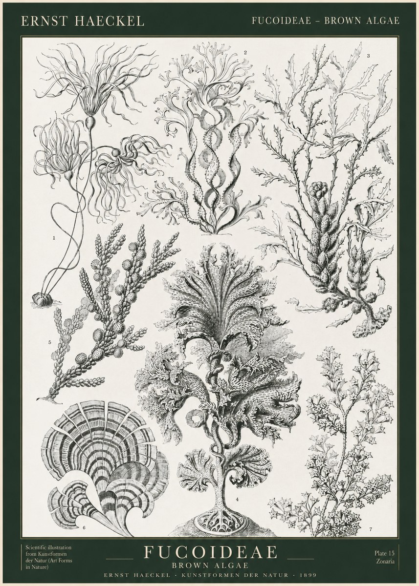 Ernst Haeckel Fucoideae - Brown Algae No1 - Poszter
