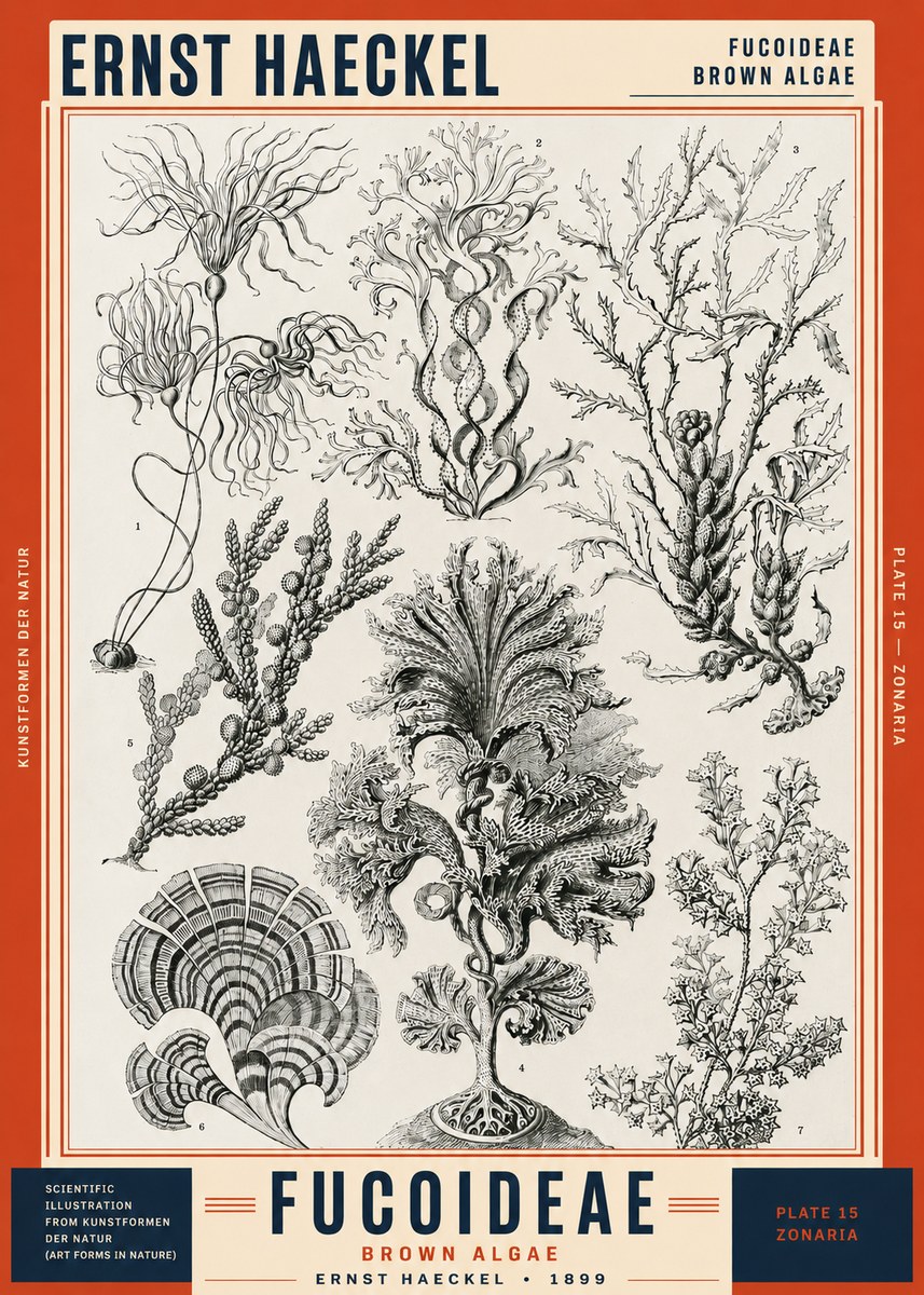 Ernst Haeckel Fucoideae - Brown Algae No2 - Poszter