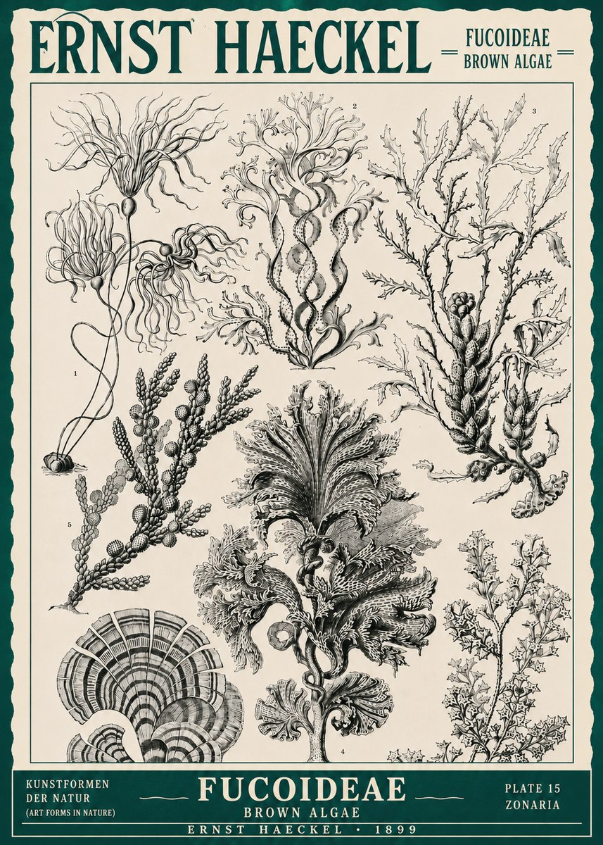 Ernst Haeckel Fucoideae - Brown Algae No3 - Poszter