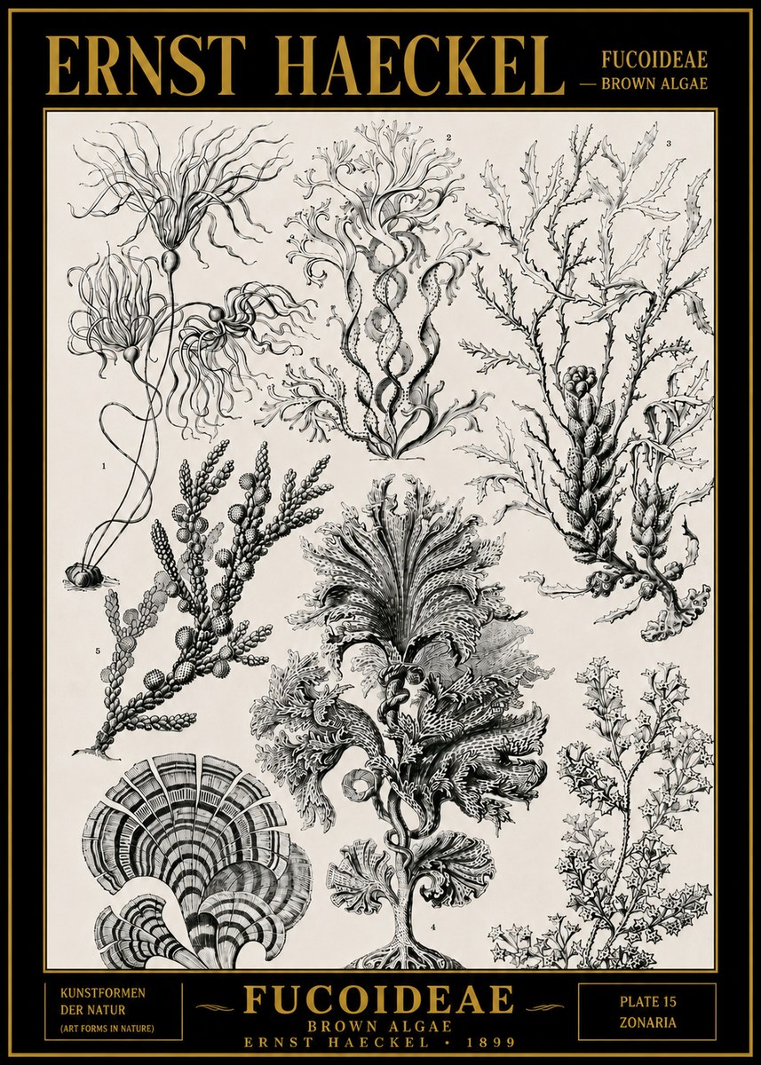 Ernst Haeckel Fucoideae - Brown Algae No4 - Poszter