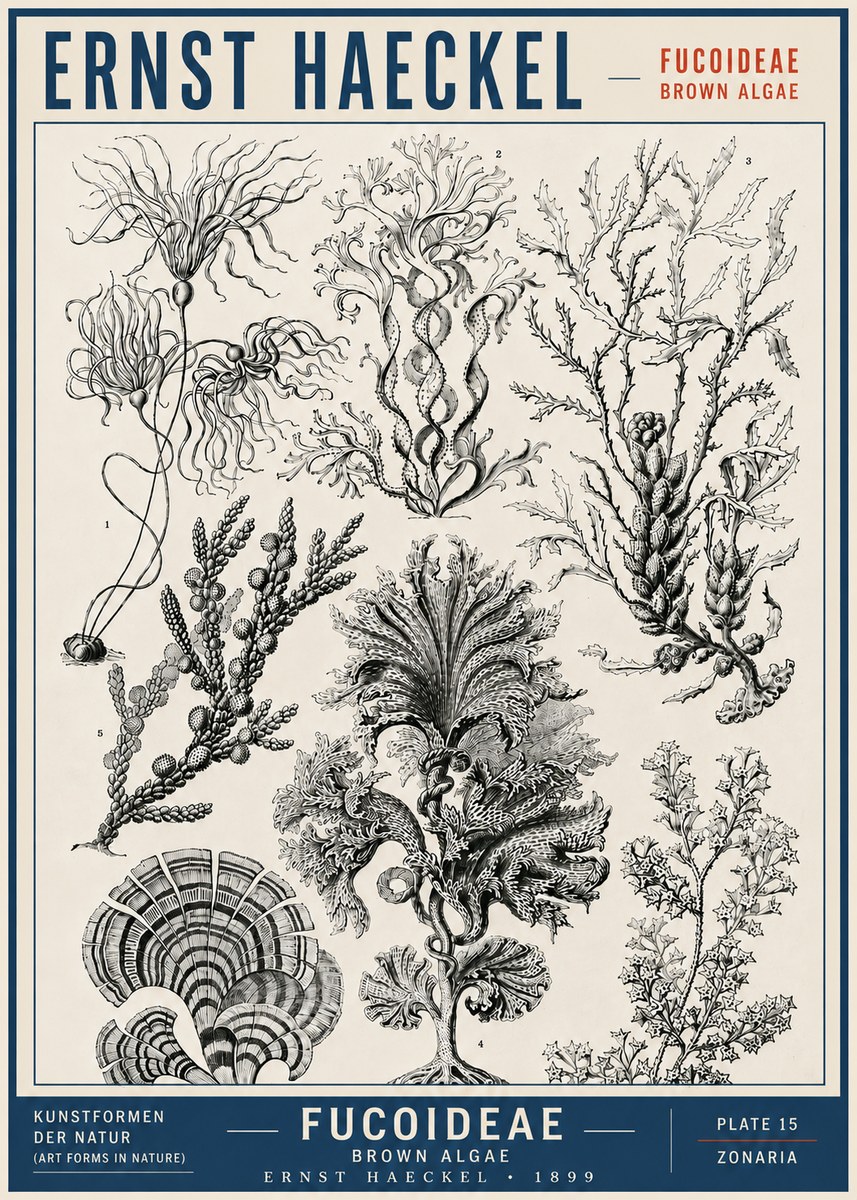 Ernst Haeckel Fucoideae - Brown Algae No5 - Poszter