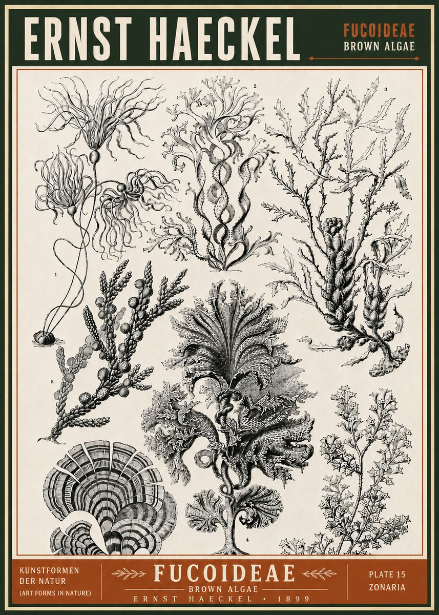Ernst Haeckel Fucoideae - Brown Algae No6 - Poszter