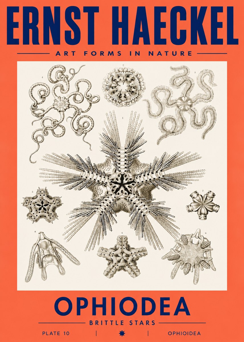 Ernst Haeckel Ophiodea - Brittle Stars I No3 - Poszter