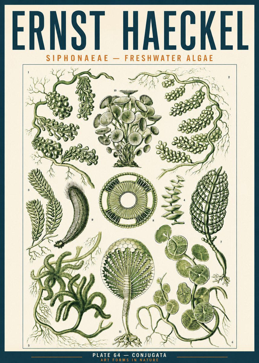 Ernst Haeckel Siphonaceae - Freshwater Algae No3 - Poszter