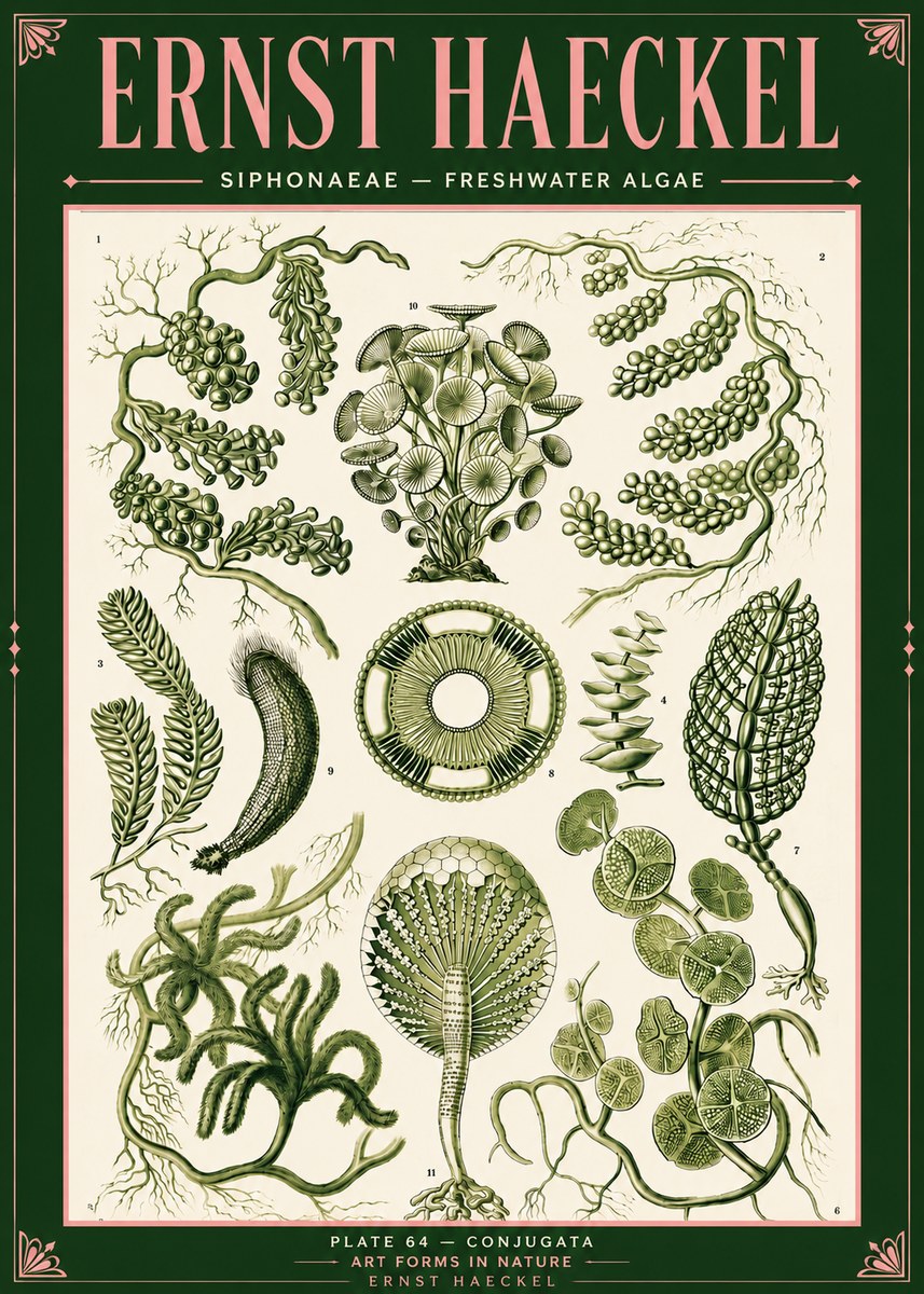 Ernst Haeckel Siphonaceae - Freshwater Algae No4 - Poszter