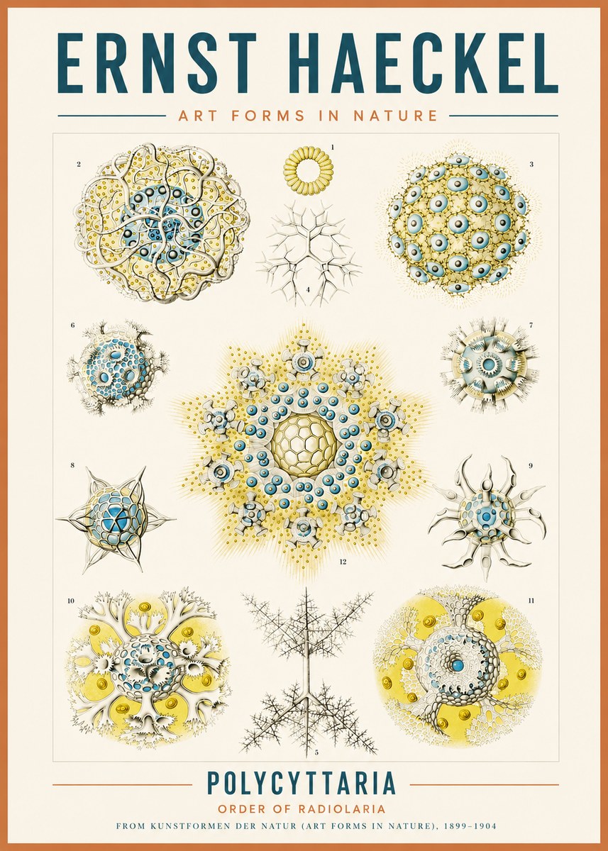 Ernst Haeckel Polycyttaria – Order of Radiolaria No3 - Poszter