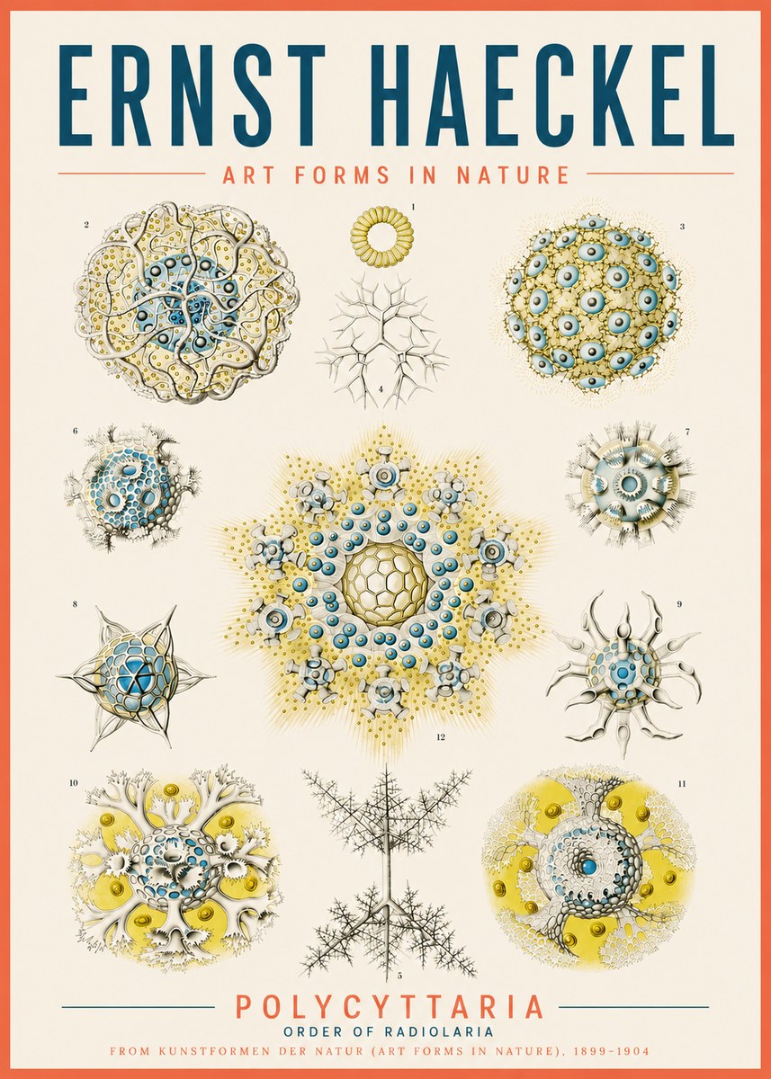 Ernst Haeckel Polycyttaria – Order of Radiolaria No5 - Poszter