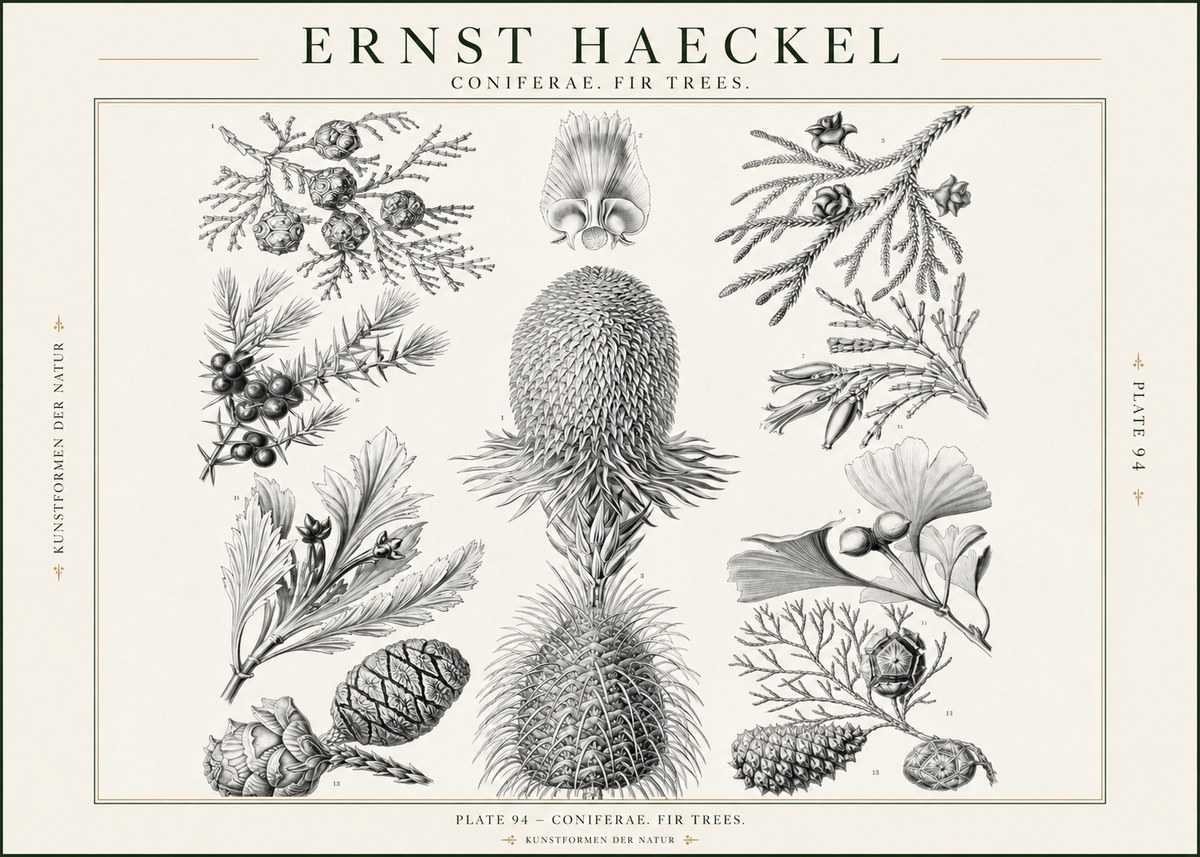 Ernst Haeckel Coniferae. Fir Trees. No1 - Poszter