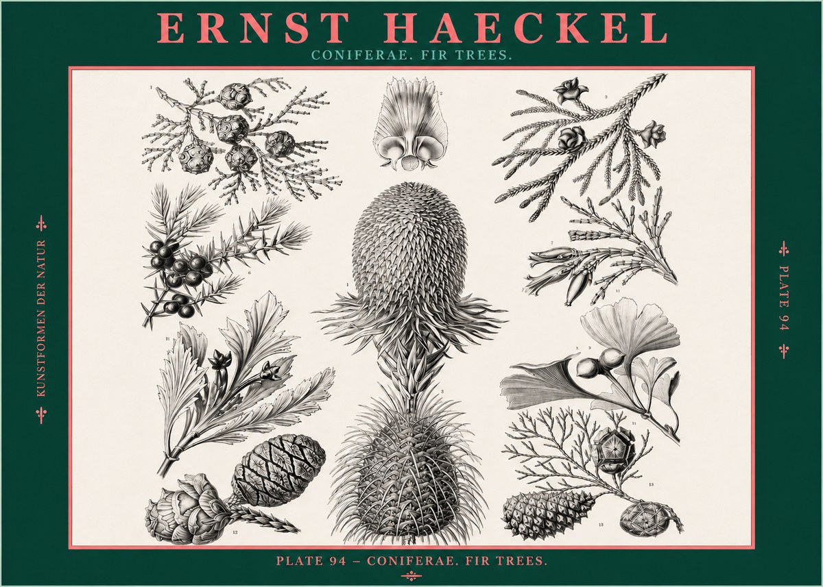 Ernst Haeckel Coniferae. Fir Trees. No2 - Poszter