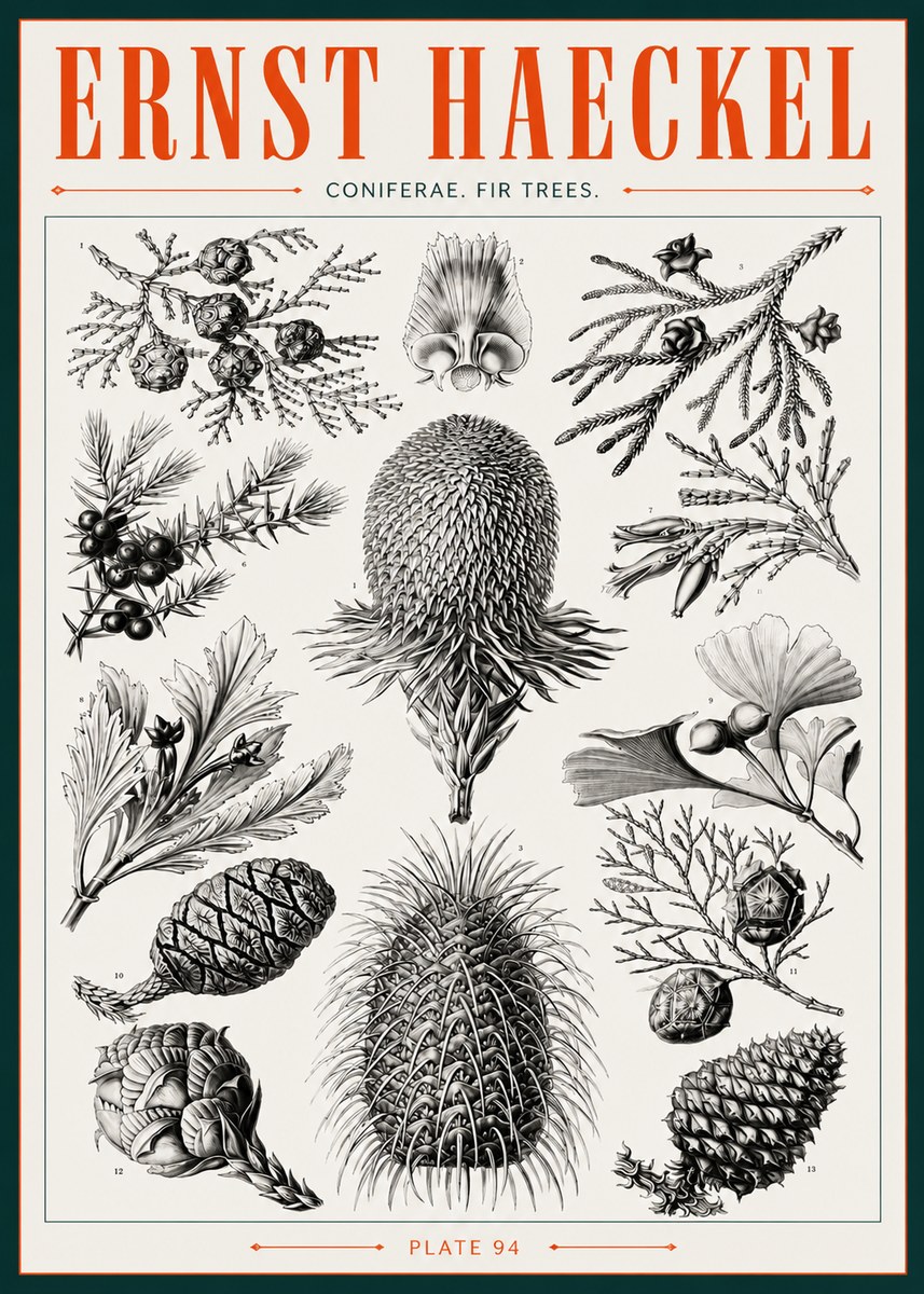 Ernst Haeckel Coniferae. Fir Trees. No3 - Poszter