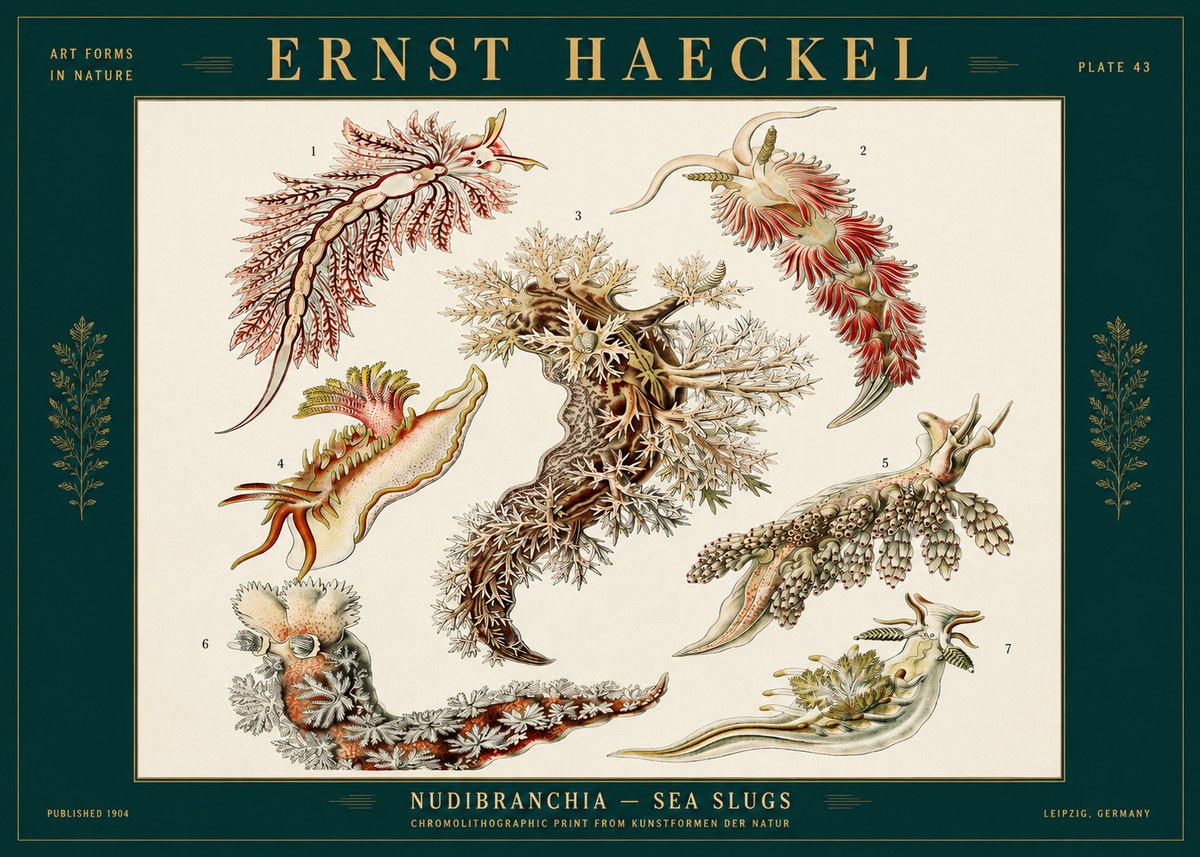 Ernst Haeckel Nudibranchia – Sea Slugs No2 - Poszter