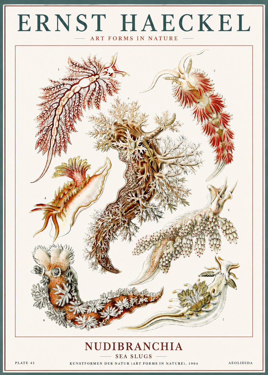 Ernst Haeckel Nudibranchia – Sea Slugs No6 - Poszter