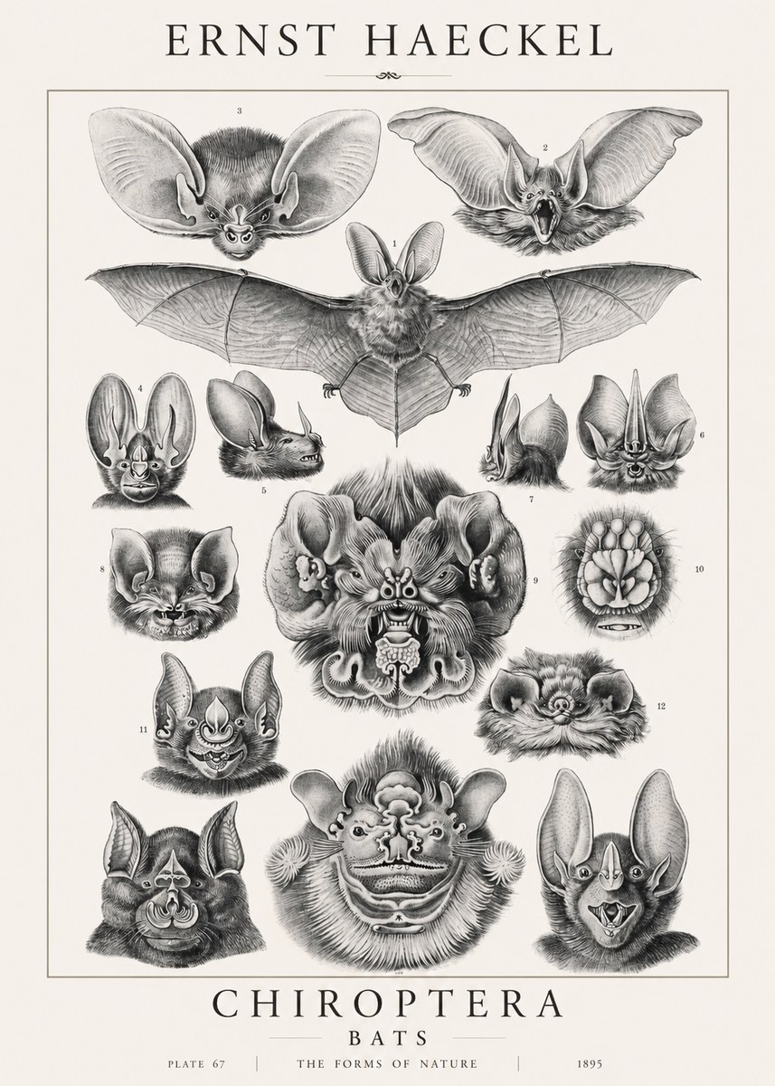 Ernst Haeckel Chiroptera Bats No1 - Poszter