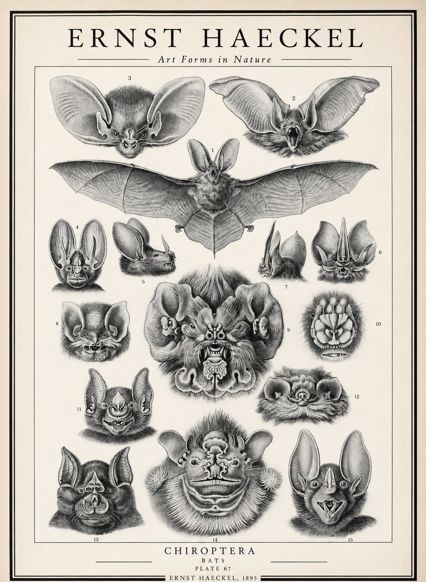Ernst Haeckel Chiroptera Bats No3 - Poszter