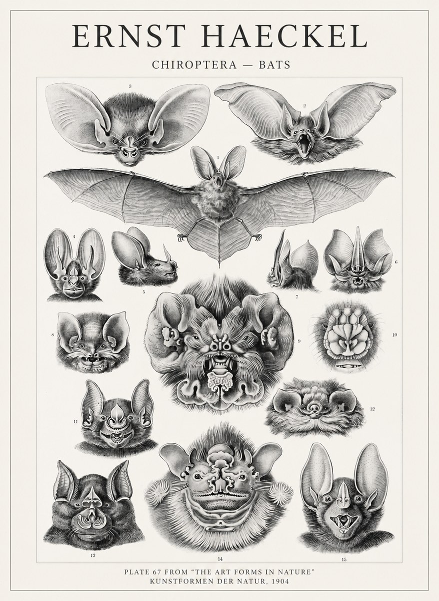 Ernst Haeckel Chiroptera Bats No4 - Poszter