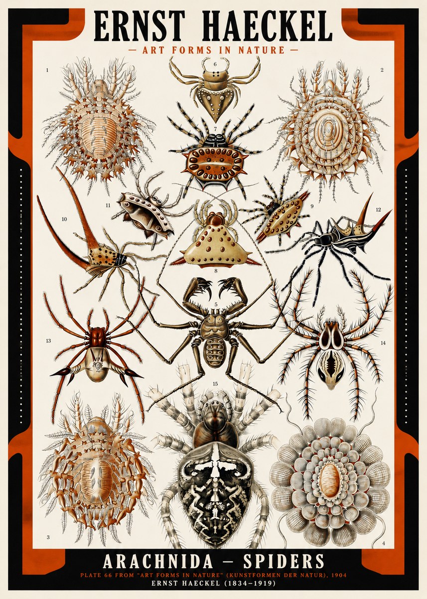 Ernst Haeckel Arachnida — Spiders No2 - Poszter