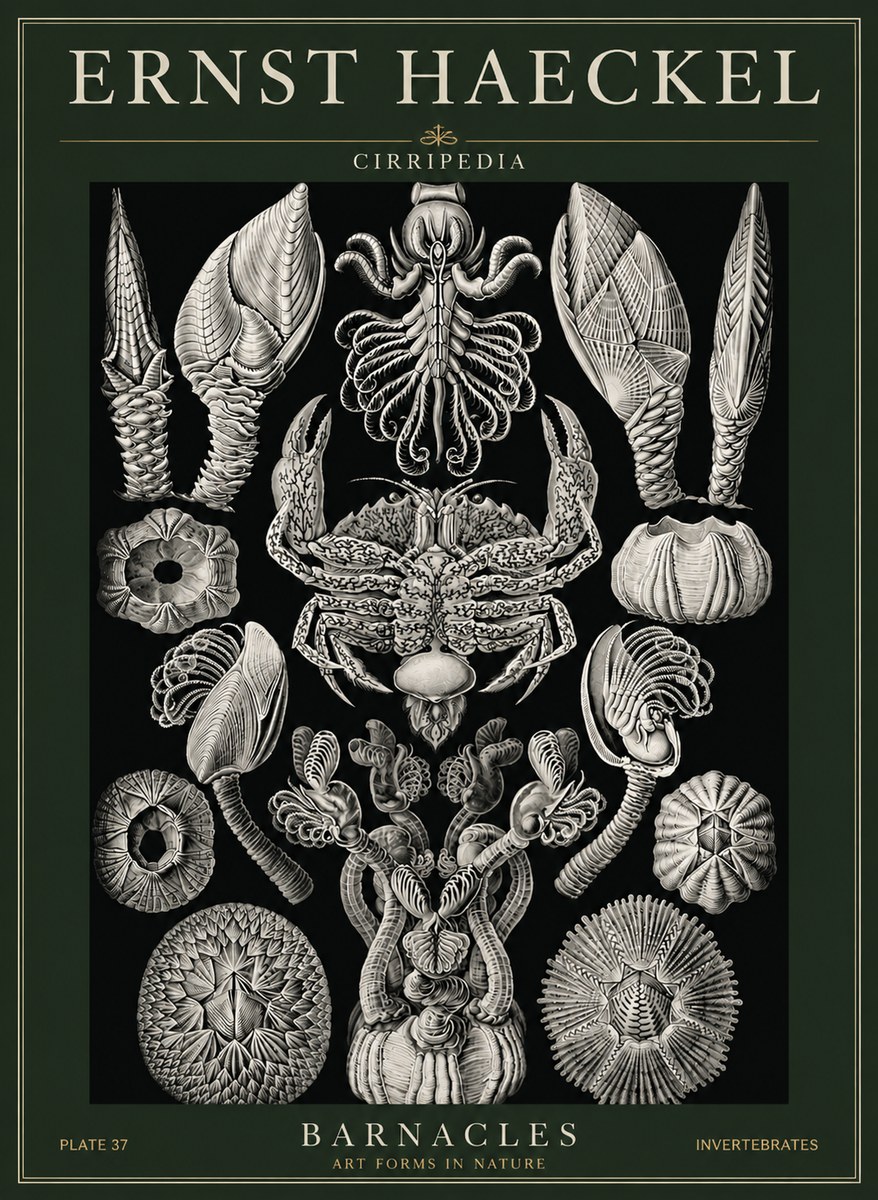 Ernst Haeckel Cirripedia Barnacles No6 - Poszter