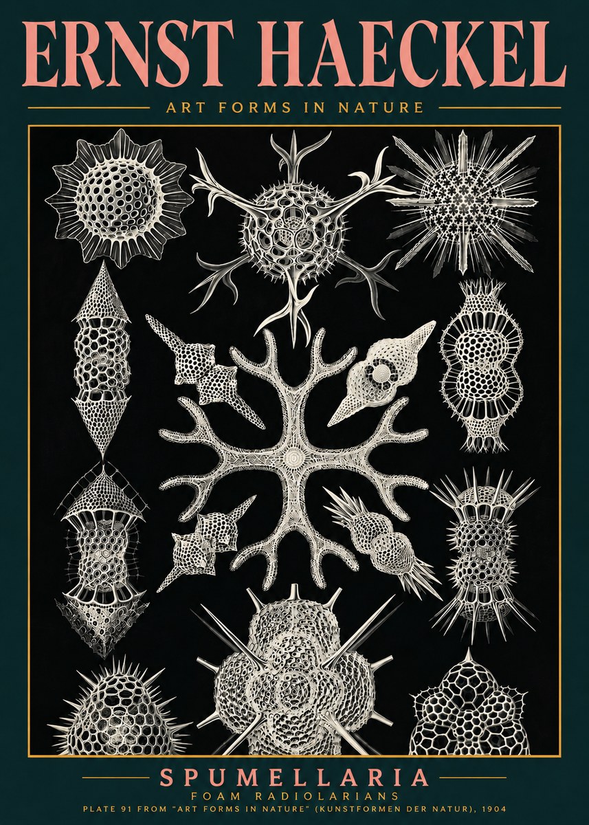 Ernst Haeckel Spumellaria No4 - Poszter