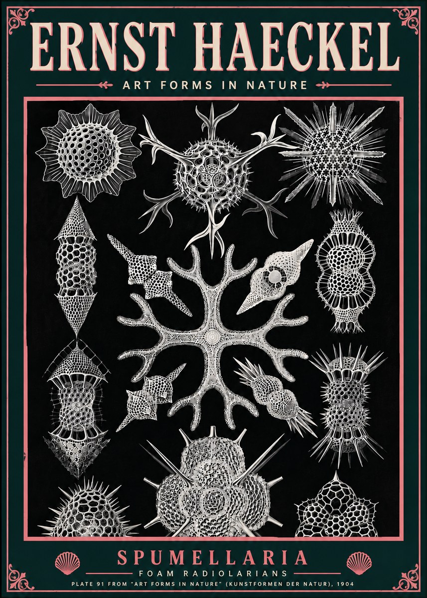 Ernst Haeckel Spumellaria No6 - Poszter