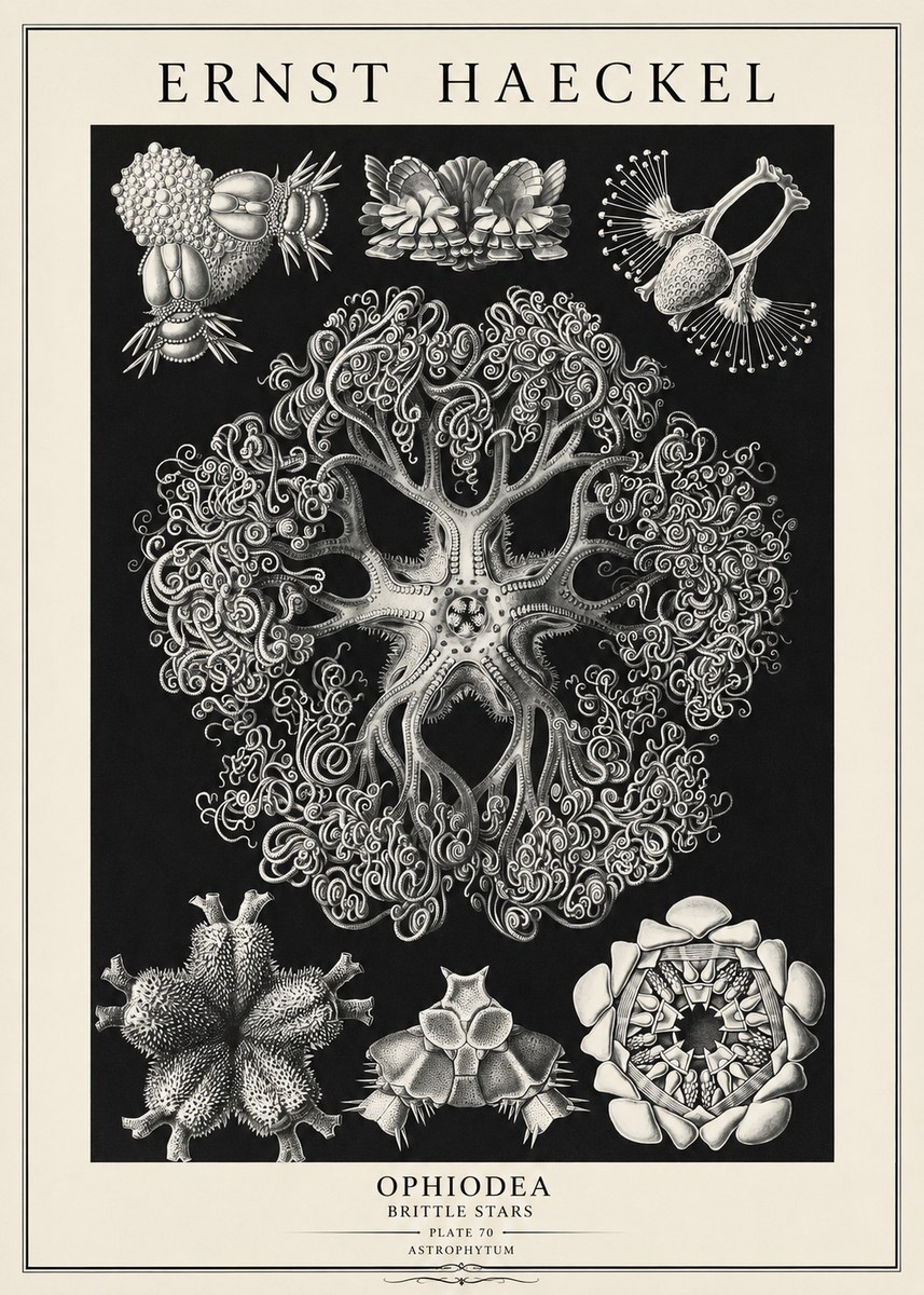 Ernst Haeckel Ophiodea - Brittle Stars II No3 - Poszter